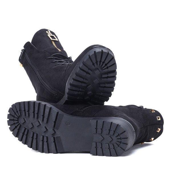 Czarne workery z ćwiekami Joan- Obuwie