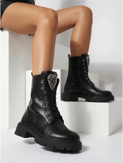 Ženski Gležnarji Luna Črni Usnjeni Elegantni za Jesen