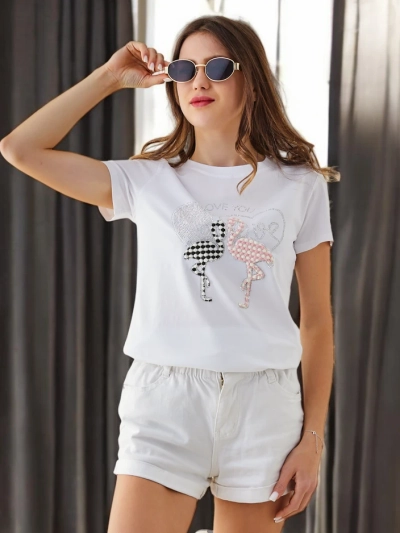 Royalfashion Dámske bavlnené tričko Flaming Love