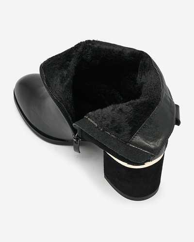 Royalfashion Čierne dámske čižmy na nízkom podpätku Dogdas