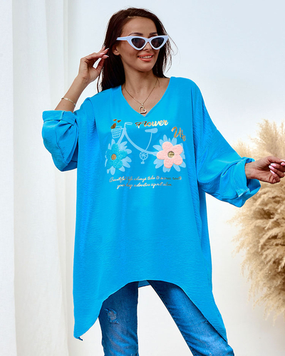 Royalfashion Dlhšia dámska blúzka s potlačou