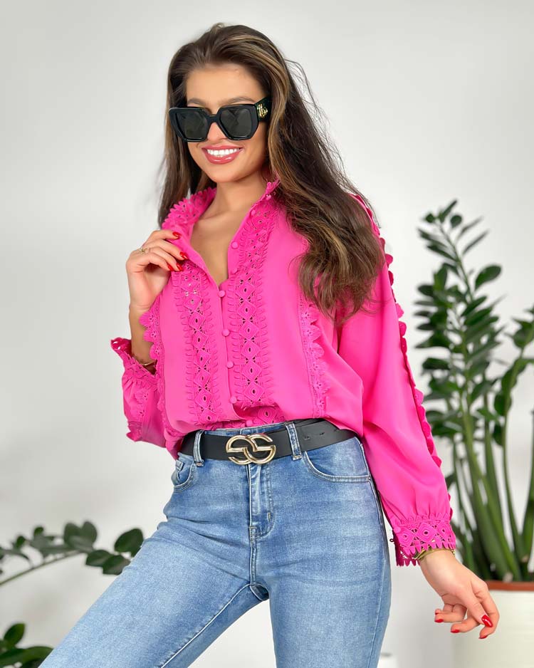 Dámska čipkovaná košeľa Royalfashion