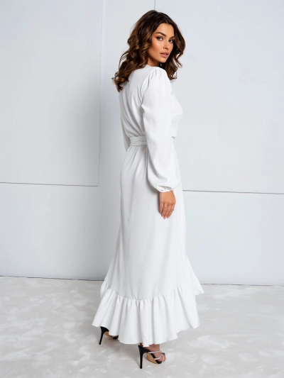 Royalfashion Viazané midi šaty pre ženy s volánikmi