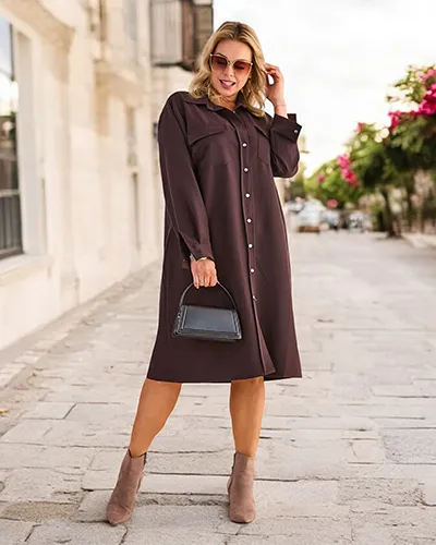 Dámske šaty Royalfashion z látky so zapínaním VEĽKOSŤ