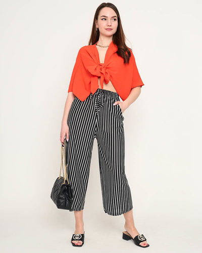 Dámska oranžová krátka pelerína - Oblečenie