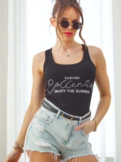 Royalfashion Dámsky bavlnený tielko so strapcami Užite si leto