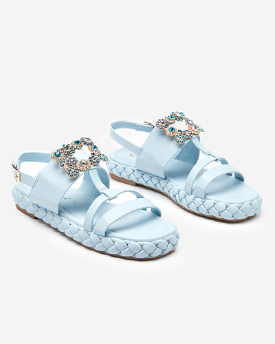 OUTLET Dámske modré sandále s ozdobnou prackou Govy-Footwear