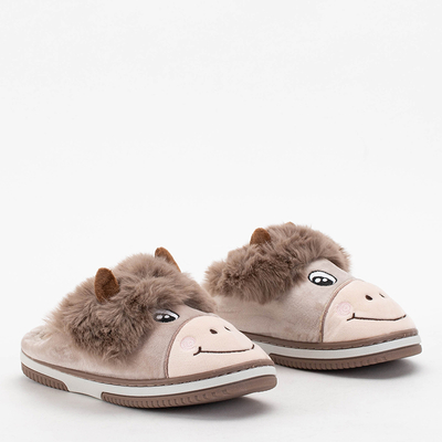 Ženské papuče Animis hnedej farby pre ženy - topánky