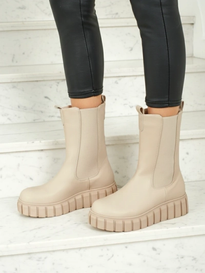 Visoki ženski gležnarji iz eko usnja Livora