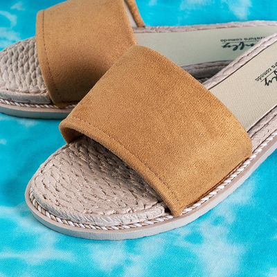 Hnedé dámske papuče Ysia - Obuv