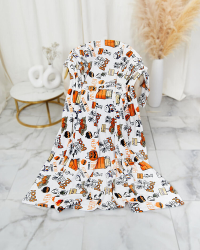 Royalfashion Halloweenská biela prikrývka na posteľ 160x200
