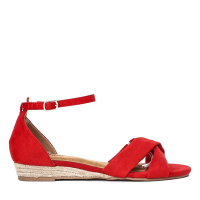 Červené sandály na Tomášově nízkém klínu - Boty 1