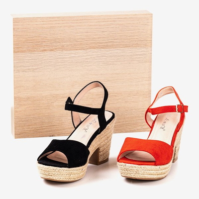 Černé dámské sandály na patě Sugar Honey - Obuv 1