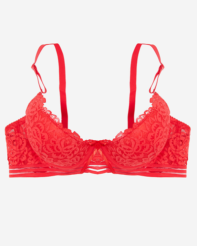 Dámska červená čipkovaná podprsenka - Spodná bielizeň