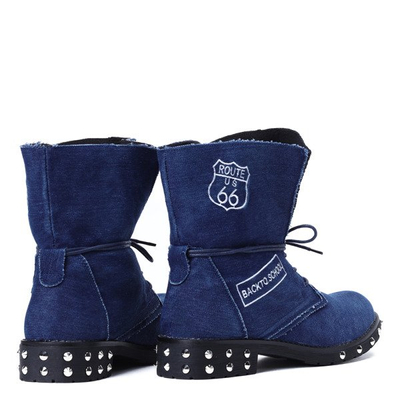 Jeansowe workery z naszywkami Claire- Obuwie