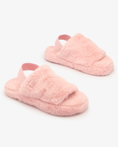 Royalfashion Ružové dámske kožušinové papuče Nabres