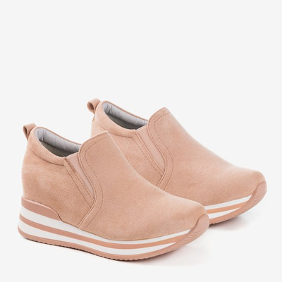 Růžové boty na skrytém klínu Kassiole - Obuv