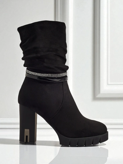 Ženski gležnarji iz eko semiša s peto BrambleDusk