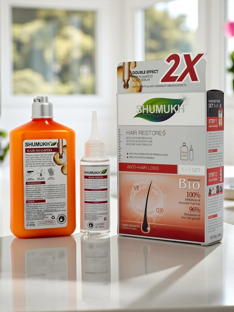 Shumukh Šampon in Serum za lase 2v1 - proti lomljenju las