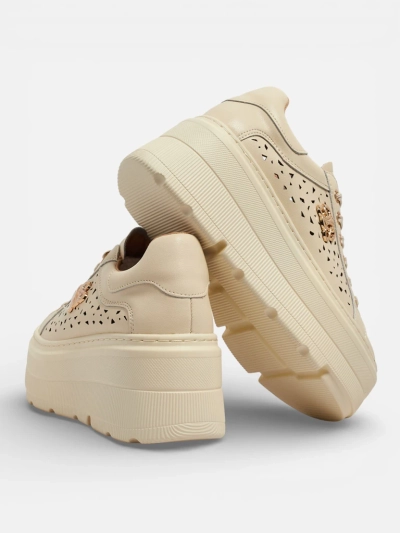 Ažurne športne ženske superge iz naravnega usnja Atelle