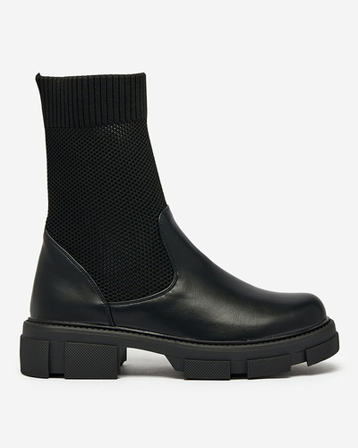 Royalfashion Čierne dámske čižmy so sieťovinou Xandra