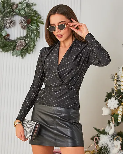 Royalfashion Dámska blúza s cirkónmi