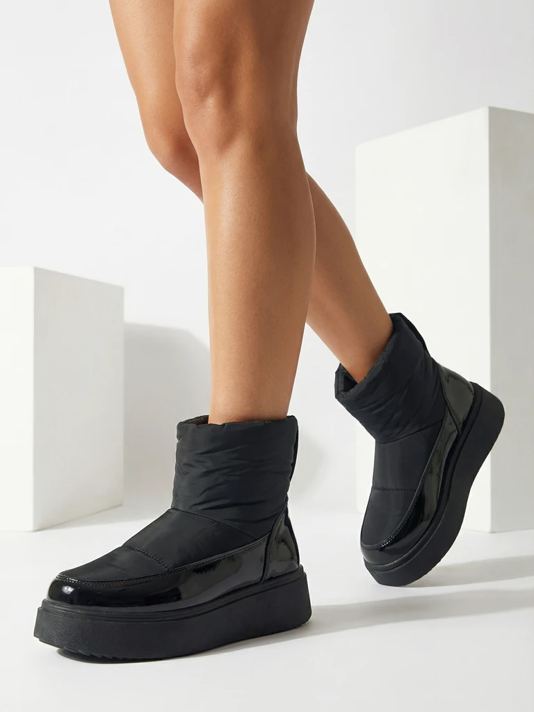 Royalfashion Black Maderta slip-on dámske snehové topánky