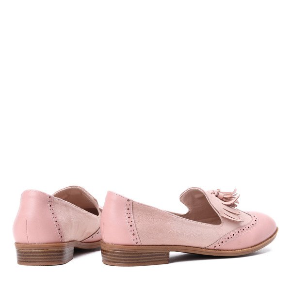 Różowe mokasyny z frędzlami Phoebe - Obuwie