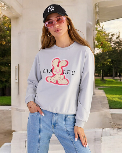 Royalfashion Dámska bavlnená tenká mikina s potlačou