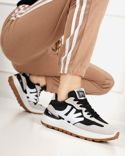 Dámske čierne tenisky so sivými vsadkami Narisa - Obuv