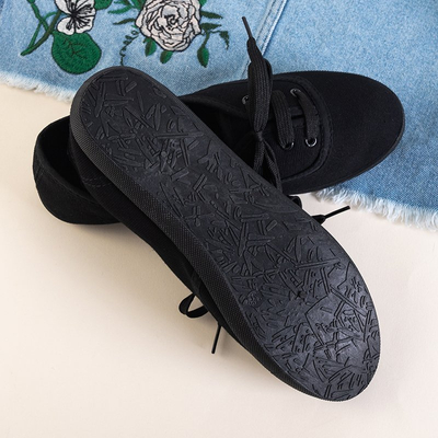 Čierne dámske tenisky so šnurovaním Ramonda - Obuv