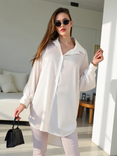 Royalfashion Dlhá oversized košeľa pre ženy