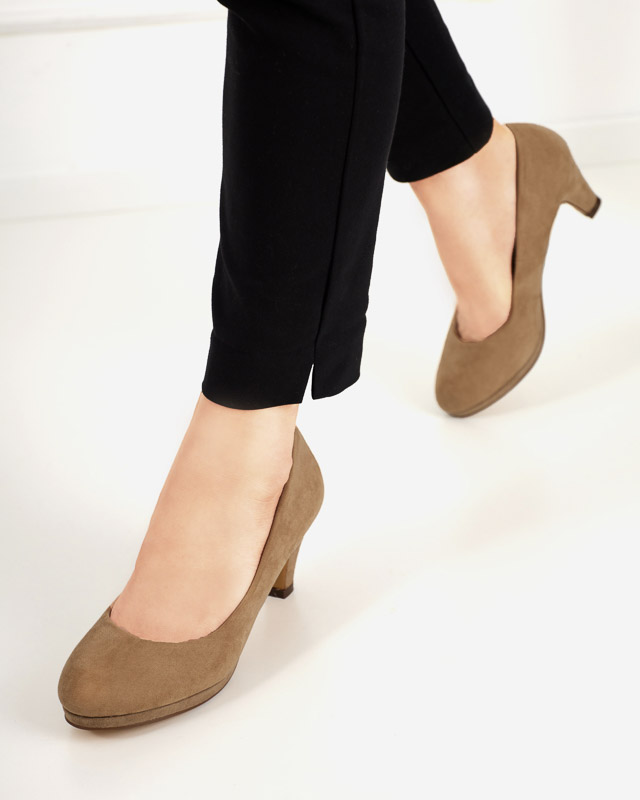 Dámske ihličkové lodičky Troerqa khaki - Obuv