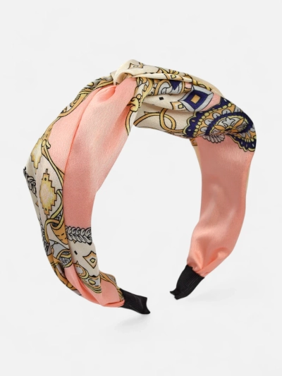Royalfashion Ženski naglavni trak v stilu rute z elegantnim potiskom