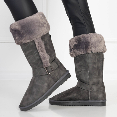 Šedé snehule do polovice lýtok Obessi - Obuv