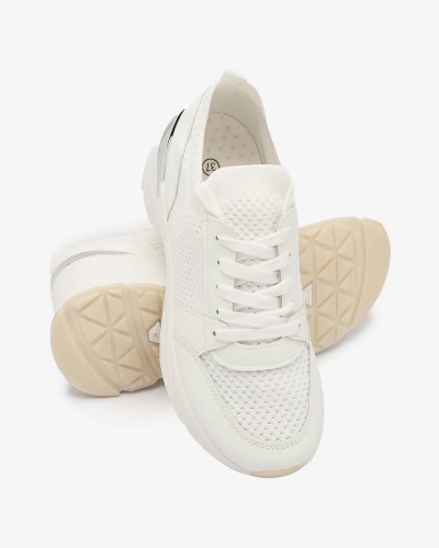 Biele dámske športové tenisky na podpätku Ezetta- Obuv