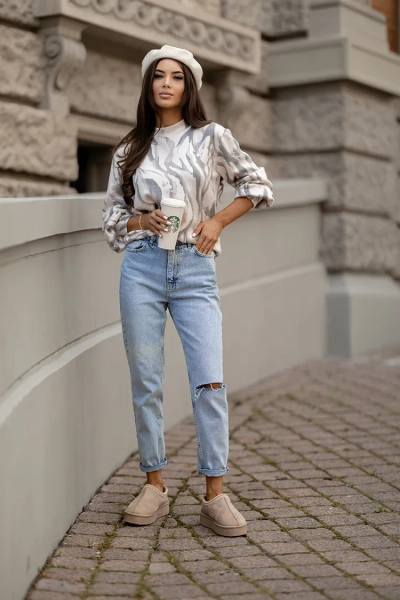 Royalfashion Tenký dámsky sveter s potlačou