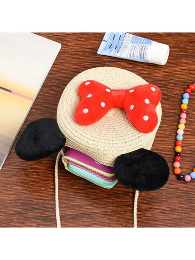 Royalfashion Malá detská slamenná kabelka Minnie Slamená