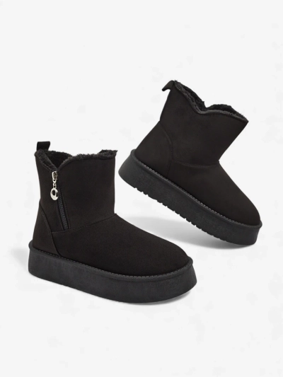 Ženski gležnjarji Aurora Črni Iz Ekološkega Usnja za Zimo