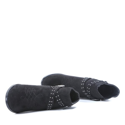 Czarne sztyblety Lesley - Obuwie