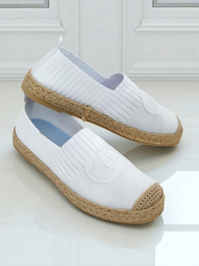 Ženski espadrile Calista Biancha – bele, ploske iz eko semiša, italijanski stil