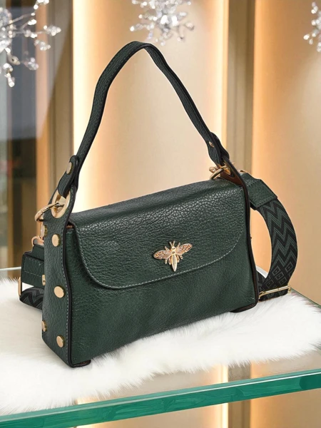 Aurelia Verde – ženska torbica iz ekološkega usnja z okrasjem
