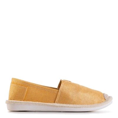 VÝPLET Žlté dámske espadrilky s lesklou niťou Hagenti - Topánky