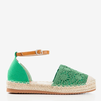 Zelené espadrilky so prelamovanými zvrškami Asti - Obuv