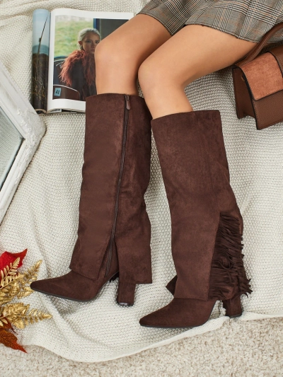 Ženski eko semiš škornji z zgornjim delom Rimolea