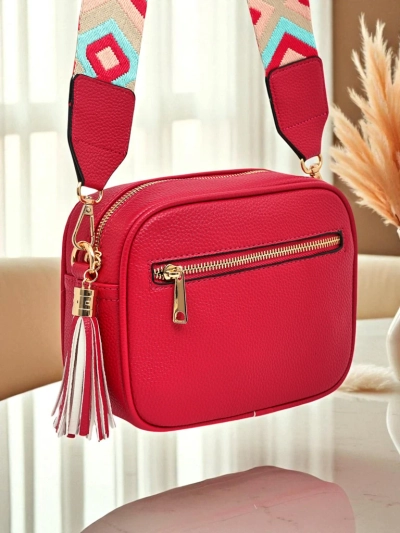 Royalfashion Mala ženska torbica iz eko usnja s pisanim pasom Kovi Lace