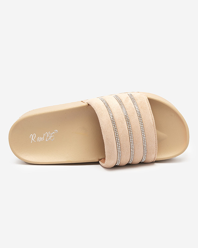 Béžové dámske papuče na platforme Sunavi. Obuv