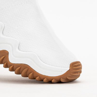 Biele dámske vysoké tenisky na platforme Tenera - obuv