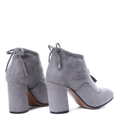 Szare botki na słupku Gloria - Obuwie