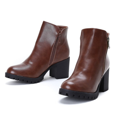 Hnědé boty na sloupku Joanne - Obuv